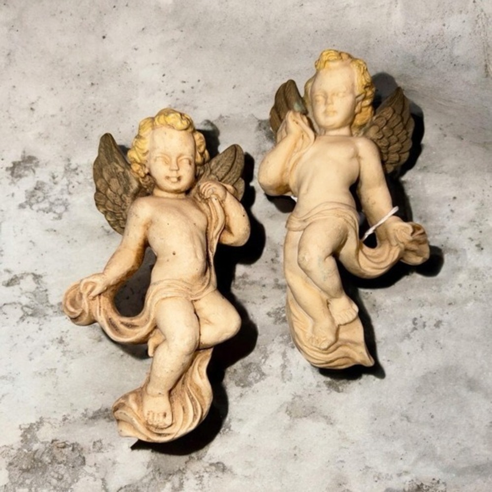1976 Pair of Cherub / Angel Wall Sculptures